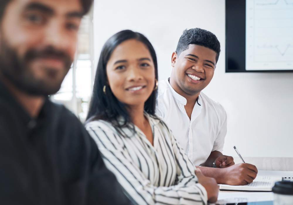 Colleagues exchanging ideas